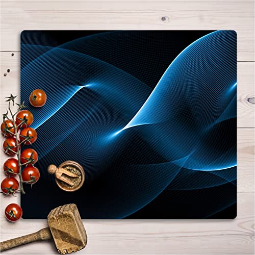 Verre trempé cuisson induction motif vagues grand format 60x52cm robuste