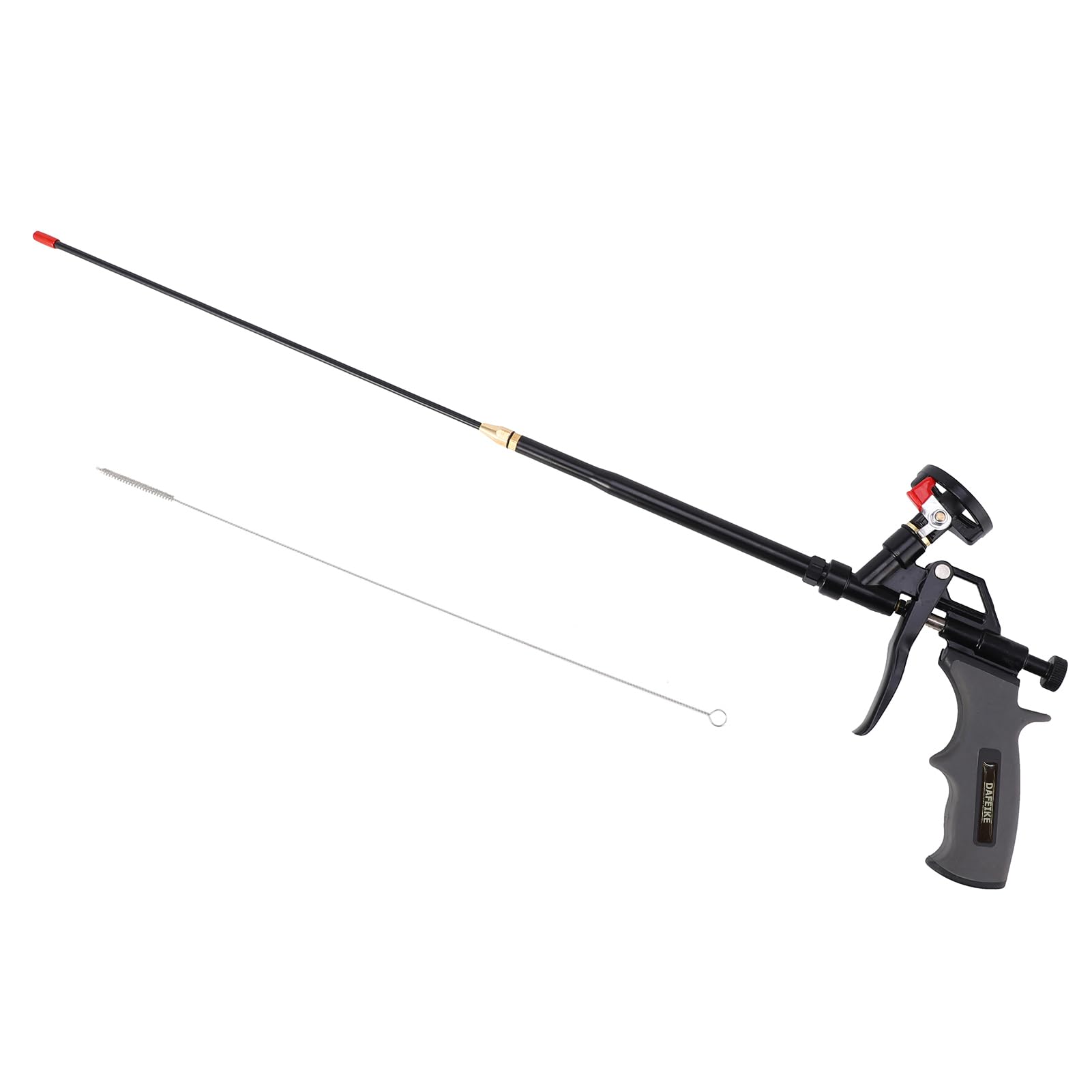 DAFEIKE Spray Foam Insulation Gun Extended Spray Foam Gun Teflon Foam Dispensing Gun Expanding Pu Foam Gun for Insulating and Caulking pistola de Foam, Gray