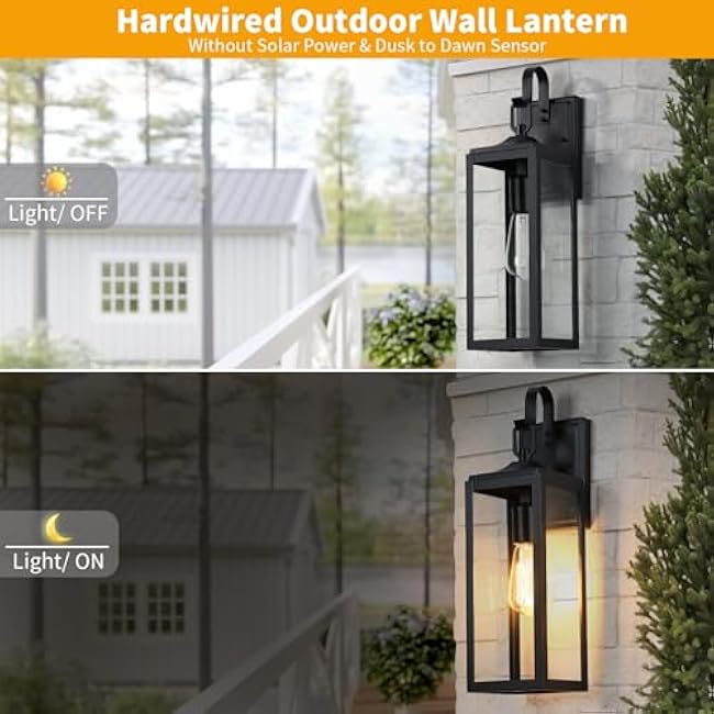 18'' Large Modern Black Farmhouse Outdoor Wall Lights