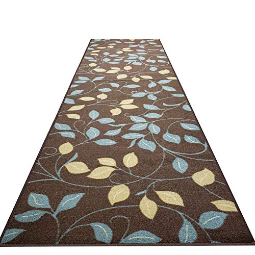 Custom Size Hallway Runner Rug - 22 in x 4 feet - Price Drops by Size - Rubber Backed Non Slip Geometric - Choose Width x Length