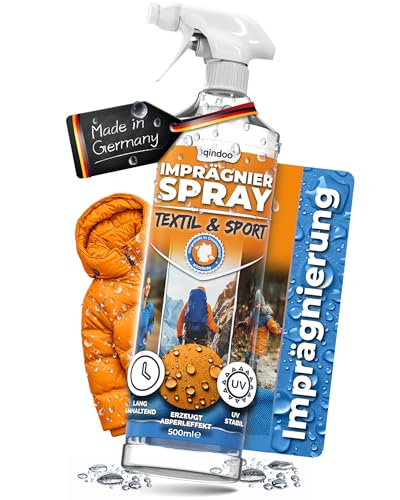 Qindoo Chaqueta en spray impermeabilizante textil de 500 ml contra la lluvia y la suciedad para chaquetas, exteriores, textiles deportivos, sellado efectivo, impregnación para textiles con la mejor