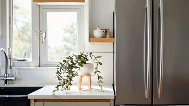 Imán decorativo 3D plantas verdes para nevera miniatura 7