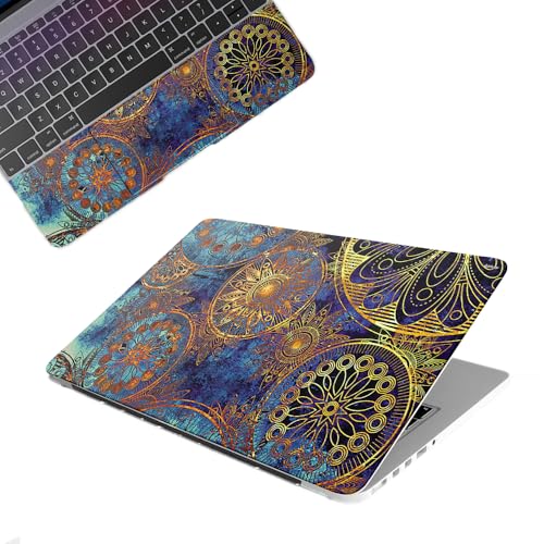 Image of Galaxsia Mandala Top+Wrist Pad Vinyl Laptop Skin /Sticker /Cover Upto 15.6 Inches Laptops Laminated-Removable-HD Quality Compatible for Hp-Dell-Sony-Lenovo-Asus etc.(15x10 Inches)