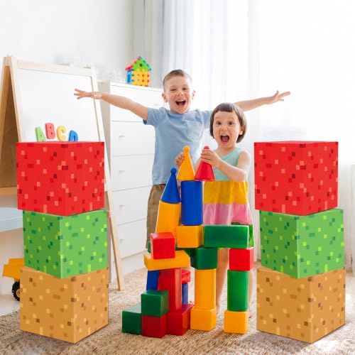 Image of MinFyberd Pixel Large Gift Boxes Pixel Party Decorations Video Game Favor Treat Paper Box Mining Gaming Party Centerpieces Boxes for Boys Girls Kids Teenagers Birthday Supplies