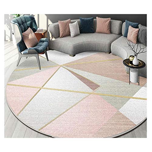 tapijt Nordic Ronde karpetten Woonkamer Kinderkamer RUG Home Aankomsthal Deurmat Modern Slaapkamer Carpet Coffee Table Mat Vloerkleden (Color : Pink, Grootte : 160CM) - Afbeelding 3