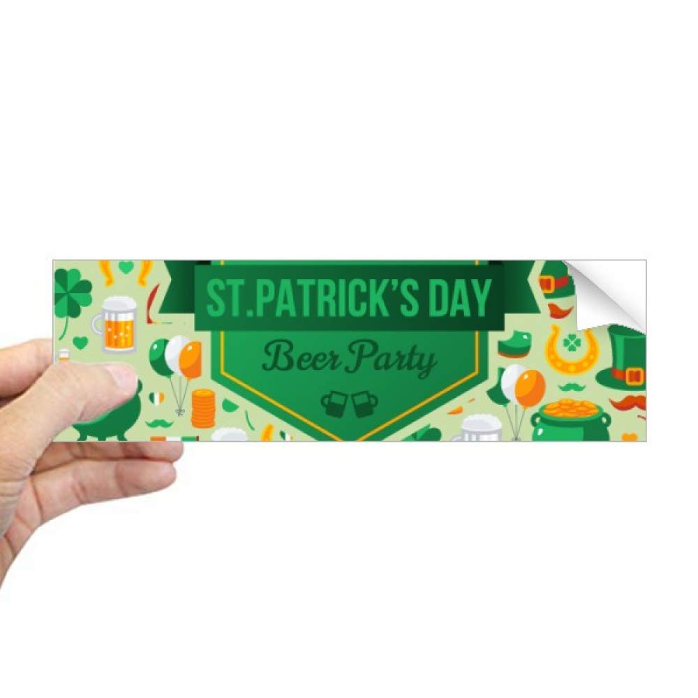 Trébol de cerveza irlanda adhesivo rectangular decorativo san patricio diythinker
