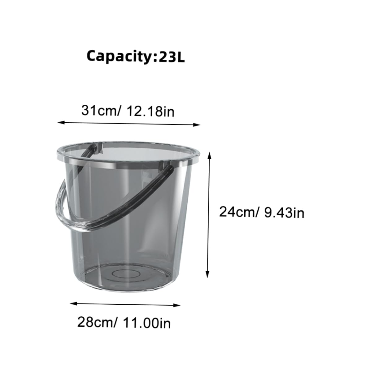 Alipis Cubo de Gran Capacidad de Plástico con Asa Hogar Cubo de Agua Multiusos para Jardinería y Limpieza Baño o Cocina