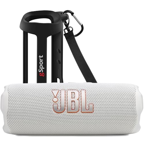 Image of JBL FLIP 7 Waterproof Portable Speaker Bundle with gSport Silicone Sleeve (White)