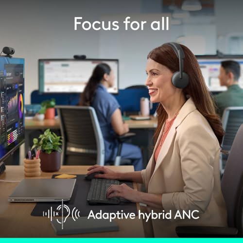 Image of Logitech Zone Wireless 2 ES for Business - Noise-Canceling Wireless Headset with Adaptive Hybrid ANC, Native Bluetooth, Microsoft Teams Certified - Graphite
