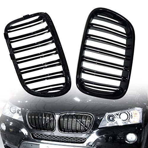 Grilles de pare-chocs avant style double rein haut de gamme pour BMW X3 F25