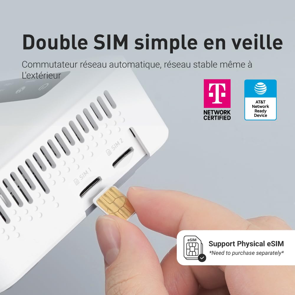 GL.iNet GL-X2000 Spitz Plus routeur 4G LTE Cat 12 Wi-FI 6 Double SIM | 4G CAT 12, Wi-Fi 6, antennes amovibles, double SIM, certifié IoT T-Mobile et AT&T, VPN OpenWrt, maison, camping-car