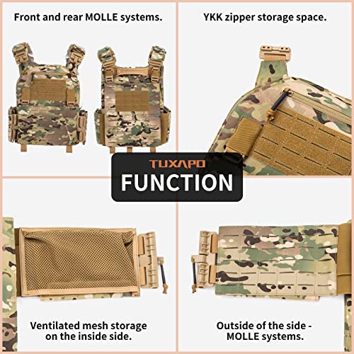 Tuxapo Tactical Molle Vest For Men Laser Cutting Modular Lightweight Quick Release Adjustable Vests Cp Camo #TOP1