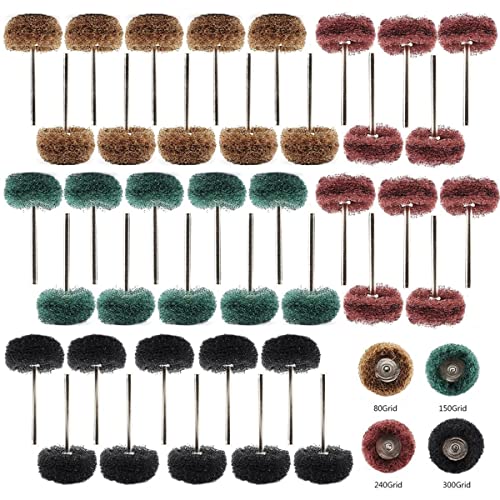 Techson Rueda abrasiva, 80 discos de pulido para lijar, herramientas de joyería, cepillo de nailon para madera, plástico, vidrio, aluminio Cover