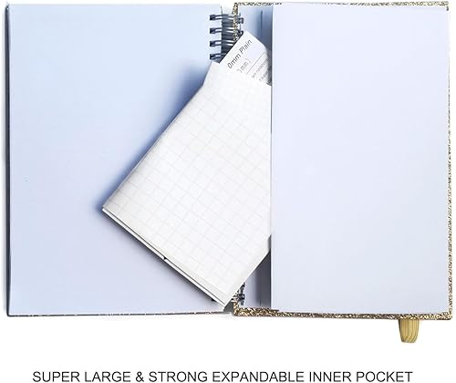 Miniatura 4 de Twinkle Cuaderno de espiral, paquete de 2 diarios en espiral brillante, cuadernos con rayas universitarias para el trabajo, la escuela, 180 páginas,