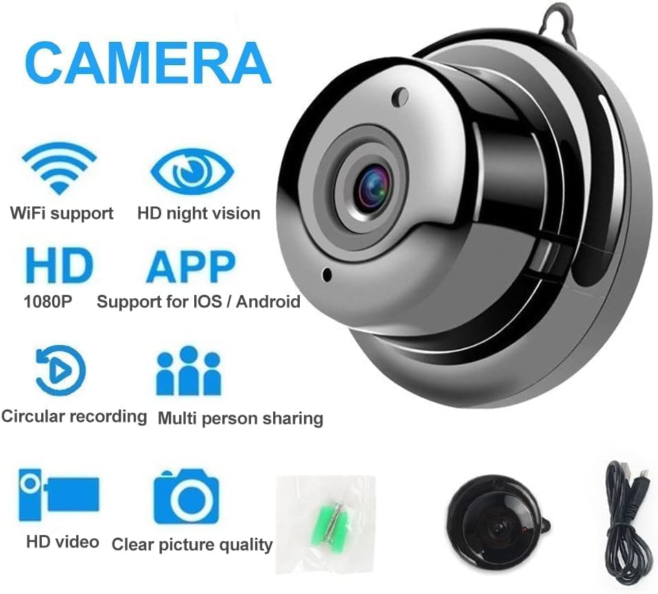 Image of Mini Wireless WiFi Camera Hidden for Home Outdoor High HD Focus Magnet Mini Live Stream Night Vision IP Wireless 1080P Audio Video Hidden Indoor Outdoor Camera for Home and Office (Black)