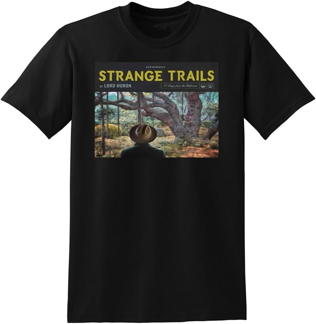 LOVE IS PERFECT GISE Lord Huron T Shirt Strange Trails Vinyl cd Cover Unisex 100% Cotton Short-Sleeve T-Shirts M Black