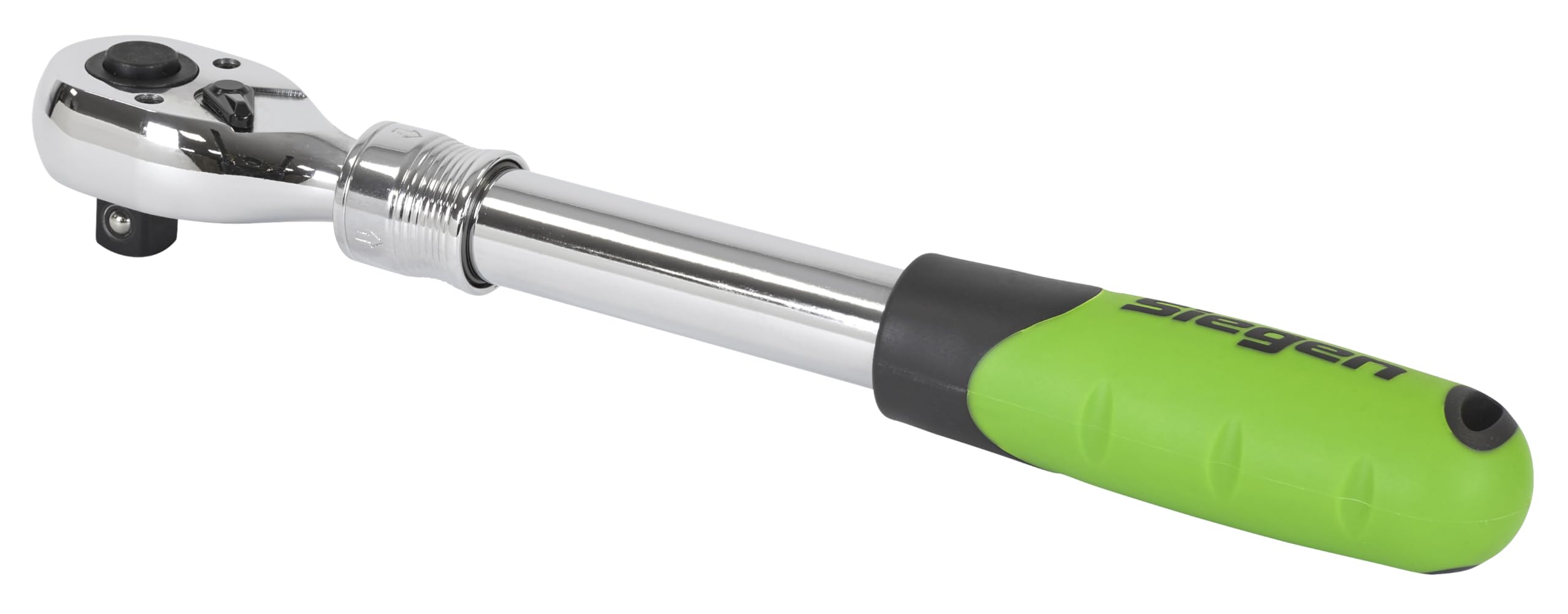 Siegen by Sealey 1/2" Sq Drive Extendable Ratchet Wrench - S01284, Green Chrome