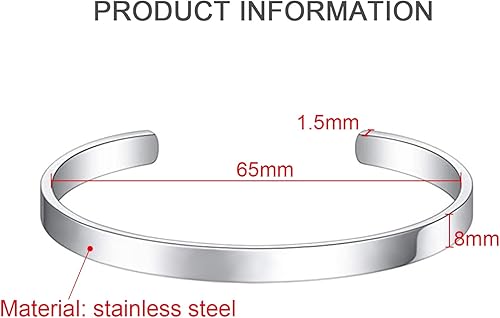 Miniatura 6 de Pulsera de identificación de alerta médica, pulsera grabada con láser, brazalete de acero inoxidable, joyería de 7.7-8 pulgadas