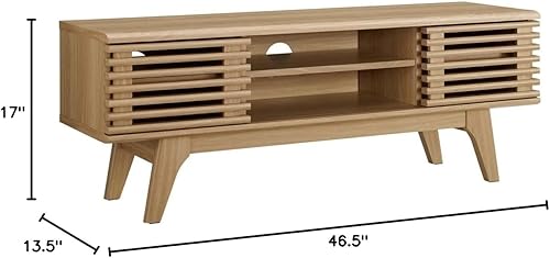 Miniatura 3 de Modway Render Mid-Century - Mueble de TV moderno de perfil bajo de 46 pulgadas para consola multimedia en roble, 46 pulgadas
