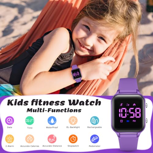 Image of LAVAREDO Kids Digital Watches for Boys Girls,Waterproof Sport Watch with Pedometer Stopwatch Vibration Alarm for Ages 5-13,No App Fitness Tracker Watch for Kids Teens Birthday Gifts