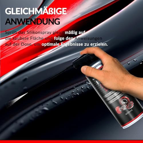 WerkXheld Silikonspray Gleitspray 400ml Premium Schmieröl, Kriechöl & Sprühfett - Laufband Öl, Silicone Spray, Silikonfett für Dichtungen, Kunststoff, Gummi, Holz & Metall
