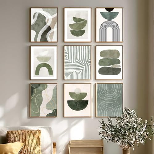 Image of kotart Floral Wall Art Home Decoration | Aesthetic Floral Paintings With Frame For Living Room Bed Room Hotel Wall Decor Digital Reprint Set of 9 (13X17 inch)