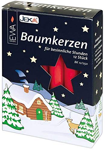 Jeka - 24 Baumkerzen - 15 x 125mm - Rot - 12 Stück/Pckg.