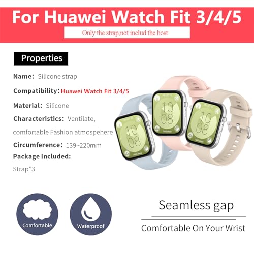 MIJOBS 3 pasek kompatybilny z zegarkiem Huawei Watch Fit3, sportowy, silikonowy, miękki, wygodny, oddychający, zapasowy pasek do zegarka Huawei Watch Fit 3, dla mężczyzn