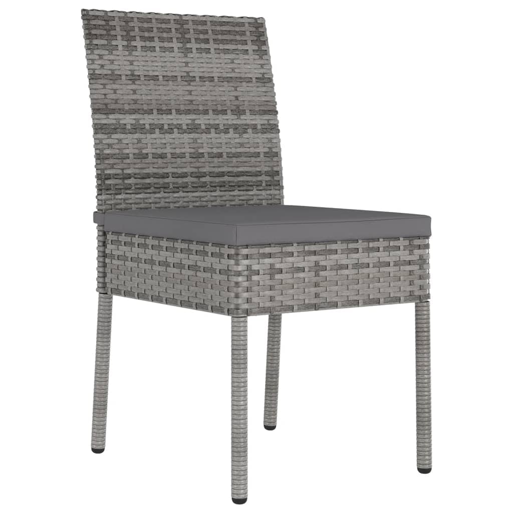 Mobili da giardino-Sedie da pranzo 4 pz Poly Rattan Grigio-Mobili