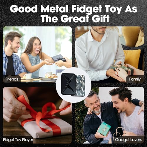 Image of Lightning Infinite Fidget Slider Metal Magnetic Haptic Fidget Toys for Adults Anxiety /ADHD /Stress Relief (Matte Black)