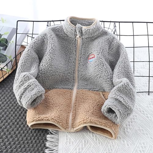 Kids Girls' Polar Sherpa Fleece Full-Zip Jacket Boys Fall Lightweight Jacket Winter Warm Coat Color Block Sweatshirt2