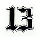 7,5 x 7 cm Patch Aufnäher Bügelbild Lucky 13 Rockabilly