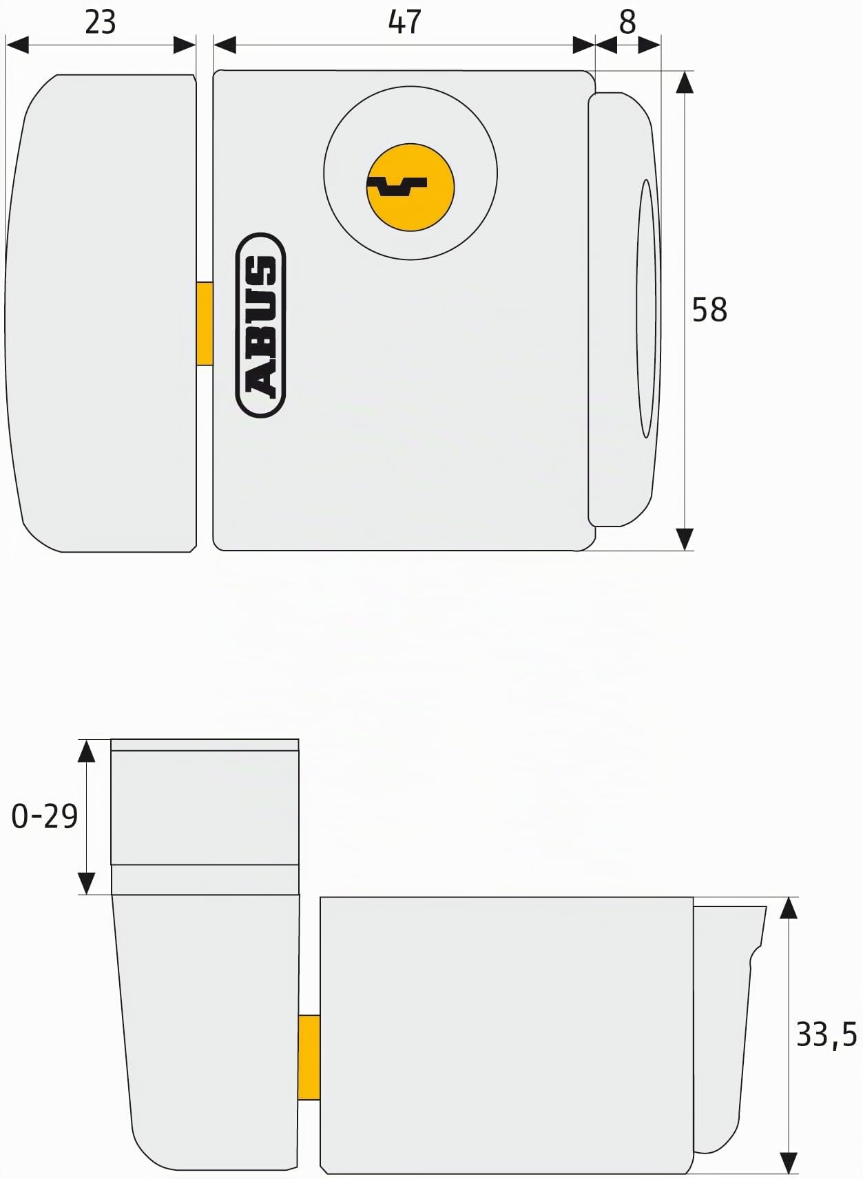 Abus Fts3003 Serratura con Blocco, Blocco per Finestre con Apertura Verso L'Interno, Serratura Multipla, Livello di Sicurezza: 5, 28409, Bianco