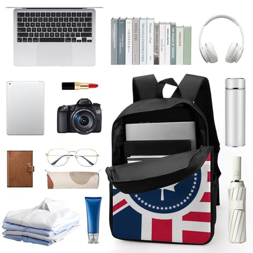 USA UK And Canada Flag Travel Backpack 17 Inch Casual Daypack Shoulder Bag with Adjustable Shoulder Straps3