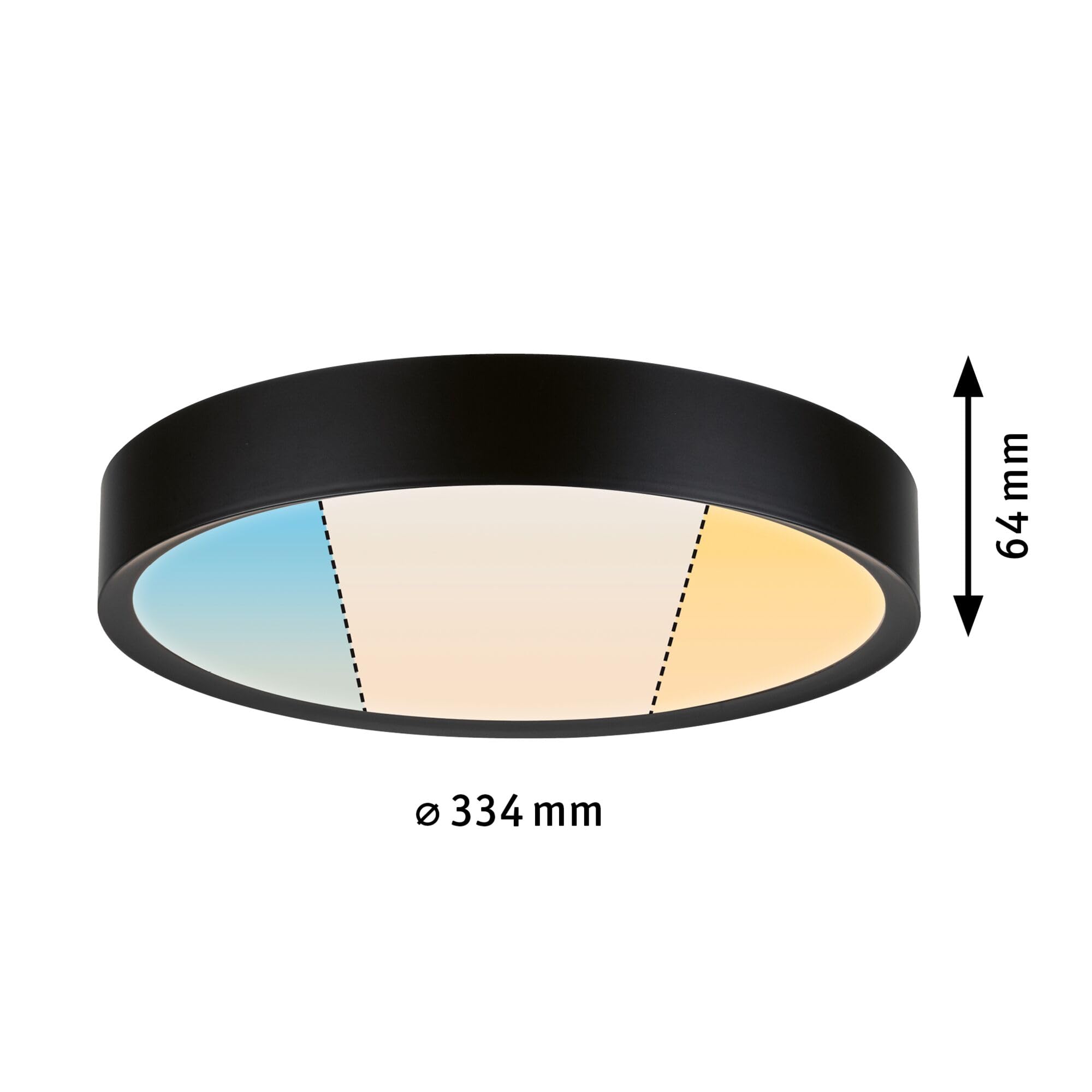 Paulmann 71086 LED Deckenleuchte Selection Bathroom Tega IP44 White Switch 1200lm 230V 22,5W Schwarz matt Badleuchte Badleuchte