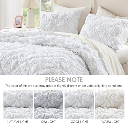 Intelligent Design Puffy Floral Shabby Chic White Queen Comforter Set, 3pc - image 7