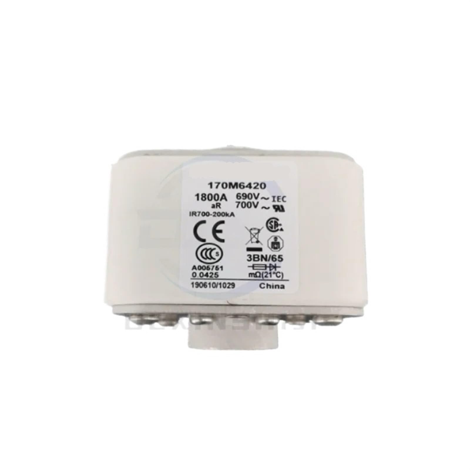 Fusible rapide basse tension 170M6461 cartouche de protection pour armoire électrique triphasée