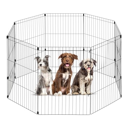 IRIS USA 36" 8-Panel Metal Pet Dog Puppy Playpen, Indoor/Outdoor ...