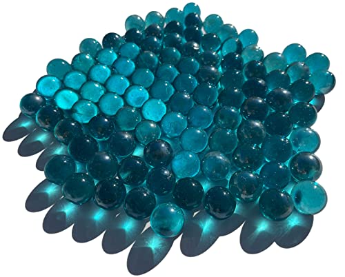 FAIRY TAIL & GLITZER FEE Boules décoratives en verre bleu turquoise transparent 16 mm 500 g