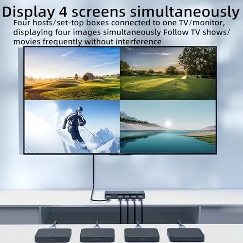 Boîtier de commutation HDTV 4 ports répartiteur switch 4K UHD avec télécommande