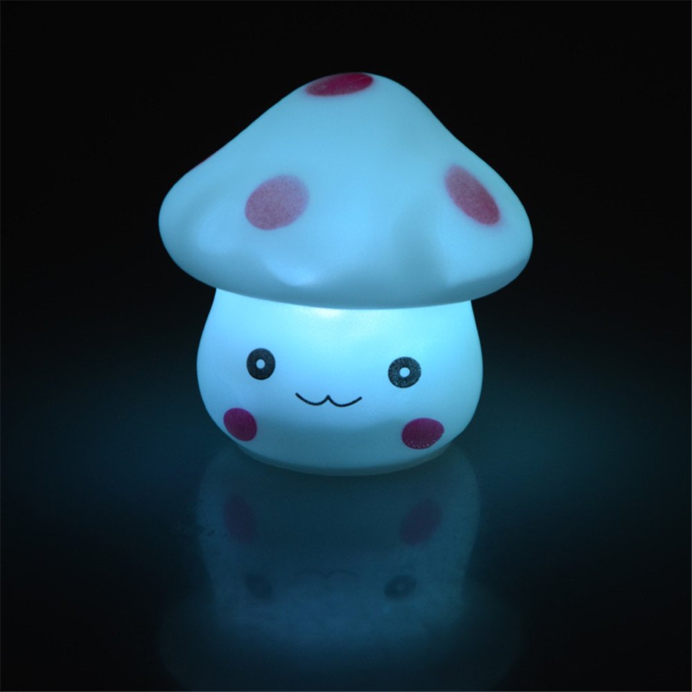 Luce Notturna A Fungo Per Bambini, In Silicone, Con Timer 30 Minuti E Cambio Colore, Ricaricabile
