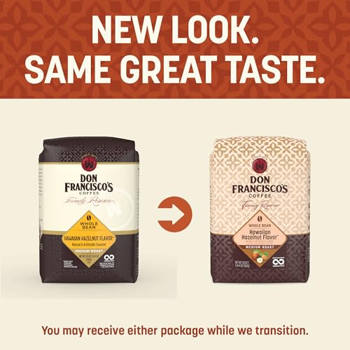 Image of Don Francisco's Hawaiian Hazelnut Whole Bean, Medium Roast, 20 OZ Bag | Ideal for French Press, Pour Over & Drip Coffee Maker, Whole Bean for Fresh Grinding, Grind to Your Preferred Brew