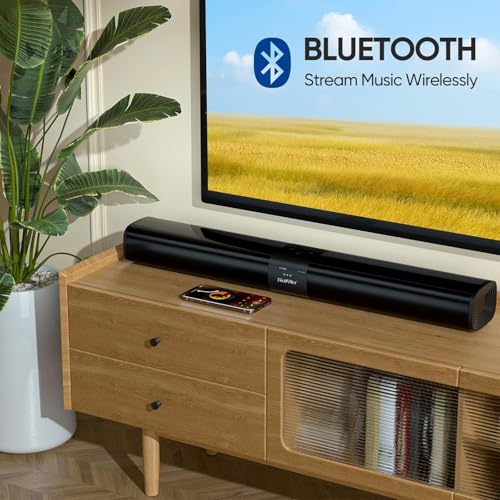 Saiyin Soundbar for TV, Sound Bar with Optical/ARC/AUX and Bluetooth 5.3 Inputs, 50W Peak Power, Surround Sound System with Flexible Placement Options,Wall Mountable - Image 6