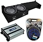 Harmony Audio R104 10' Subwoofer Bundle HA-A400.1 Amp, ASC Sub Box Compatible with 2005-UP Nissan Frontier Crew Cab Truck