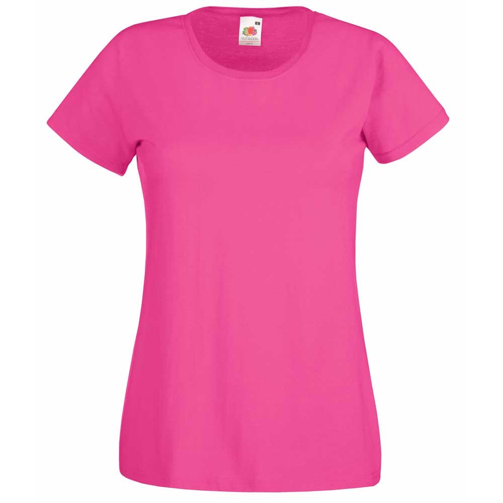 Fruit of the Loom Ladies Fit Valueweight Colours Short Sleeve Cotton T-Shirt Fuchsia