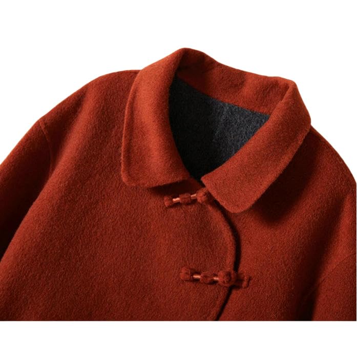 Chaqueta de tweed estilo chino de cachemira abrigo mujer invierno medio 2