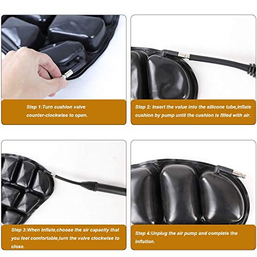 AUFER 15" x 14" Motorcycle Seat Cushion Cruiser Air Cushion Pad for Comfortable Traveling Pressure Relief Durable Fabric For most Motorcycle car Home Office etc.