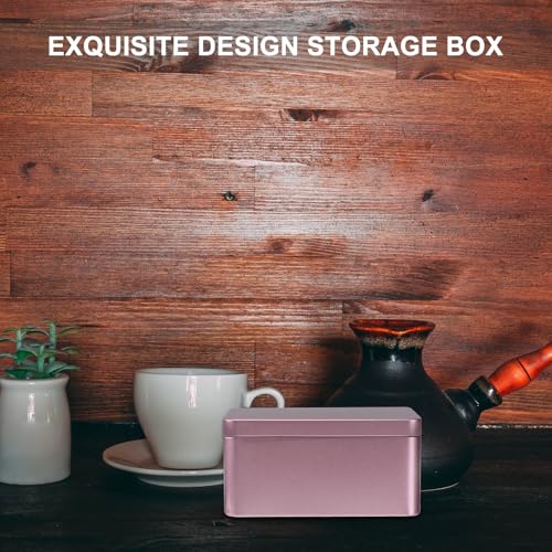 DOITOOL Red Rectangular Tinplate Box Tea Leaf Storage Home Organizer 13x8x6cm Color - Image 8