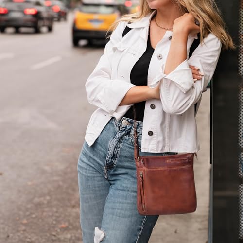 Image of Leather Crossbody Bags for Women - Ladies Sling Handbags - Medium Cross body Purses Handbags - Purses For Women