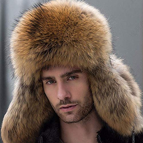 Chapeau de bombardier homme avec cache-oreilles trappeur en PU